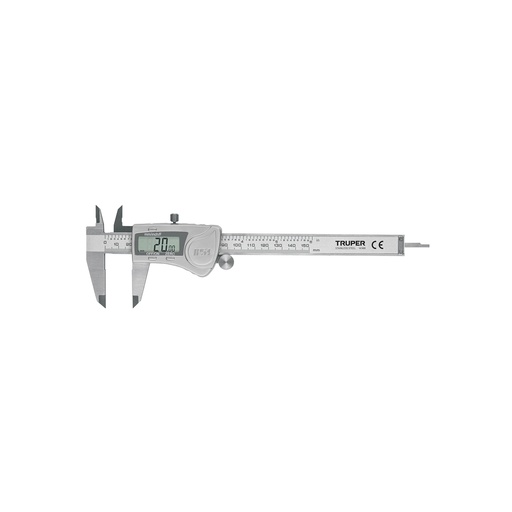 [T14388] Calibrador vernier digital 6' acero inox, std y mm, Truper - Pag 102