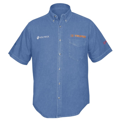 [T60341] Camisa de mezclilla para caballero, manga corta talla M - Pag 502