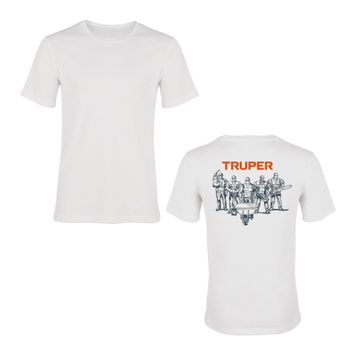 [T60005] Camiseta blanca estampada 100% algodón, talla 40, Truper - Pag 503