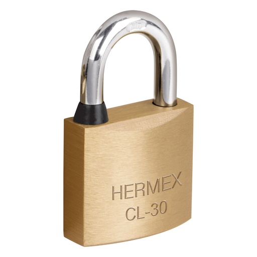[T43427] Candado de latón 30 mm gancho corto en blíster, Hermex - Pag 772, 798