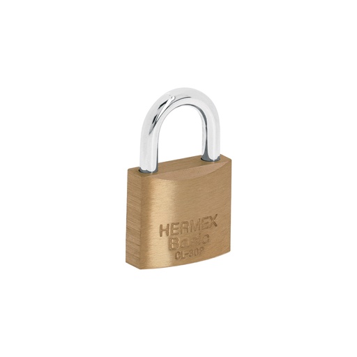 [T23514] Candado de latón 30 mm gancho corto en blíster, Hermex Basic - Pag 772, 798