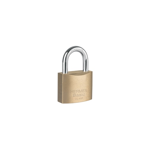 [T23515] Candado de latón 40 mm gancho corto en blíster, Hermex Basic - Pag 772, 798