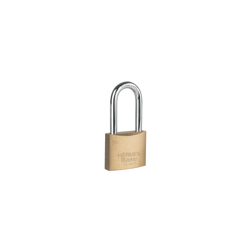 [T23517] Candado de latón 40 mm gancho largo en blíster, Hermex Basic - Pag 772, 798