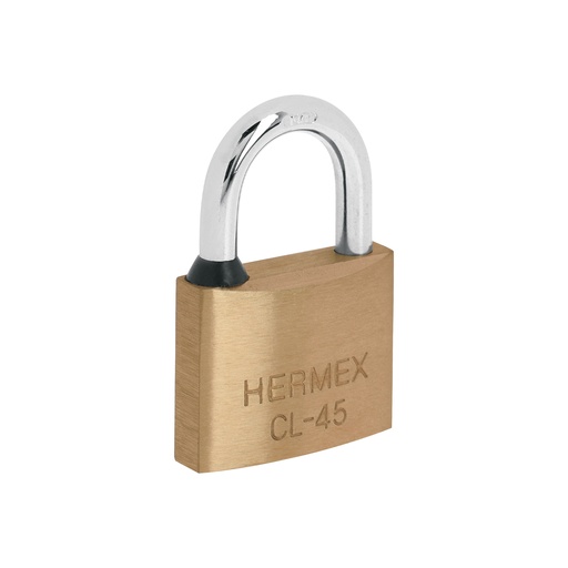 [T43429] Candado de latón 45 mm gancho corto en blíster, Hermex - Pag 772, 798