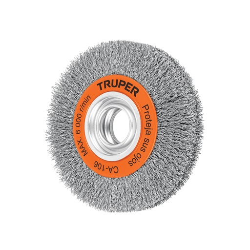 [T11526] Carda alambre ondulado 6' x 1-1/8' para esmeril, Truper - Pag 92