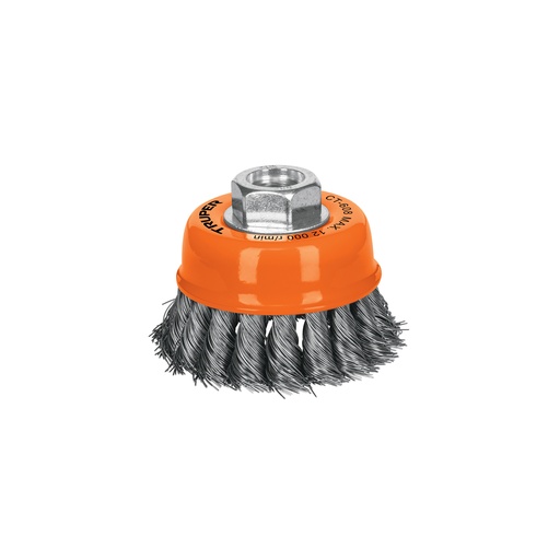 [T14186] Carda copa 3' alambre trenzado fino, eje 5/8'-11, Truper - Pag 90
