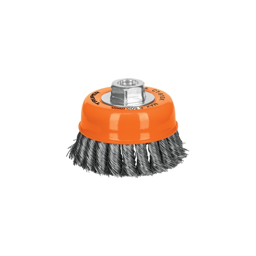 [T17531] Carda copa 4' alambre trenzado grueso, eje 5/8'-11, Truper - Pag 90