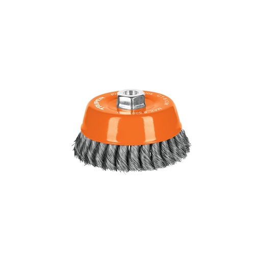 [T11544] Carda copa 5' alambre trenzado fino, eje M14, Truper - Pag 90