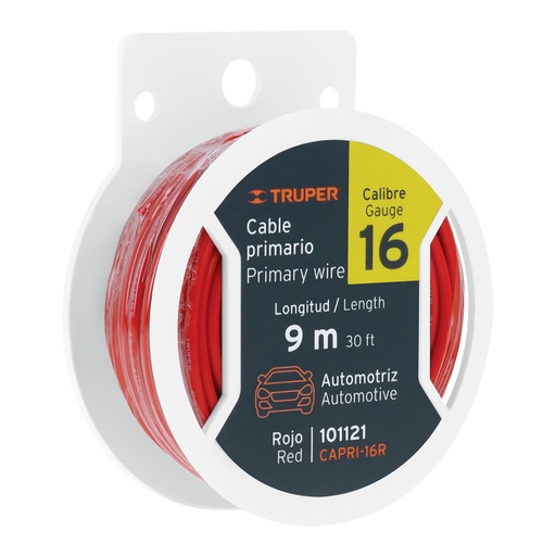 [T101121] Carrete con 9 m de cable primario rojo calibre 16, Truper - Pag 26, 515