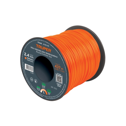 [T17648] Carrete de hilo para desbrozadora, 2.4 mm x 437 m, Truper - Pag 355