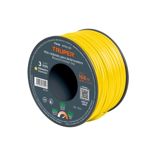 [T17645] Carrete de hilo para desbrozadora, 3.3 mm x 142 m, Truper - Pag 355