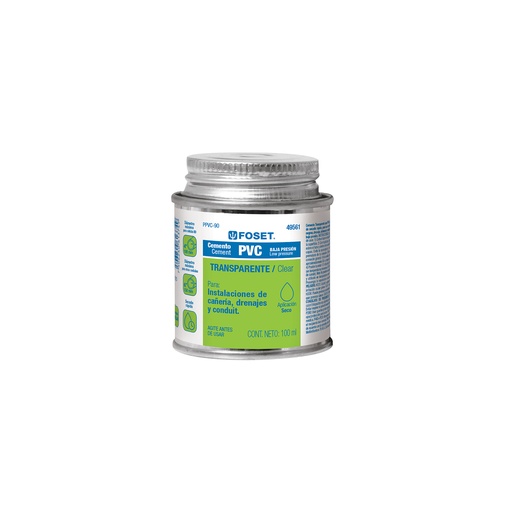 [T49561] Cemento para PVC en bote de 90 ml, baja presión, Foset - Pag 695