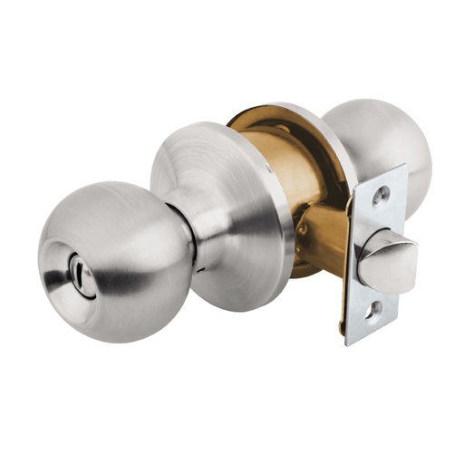 [A307109] Cerradura de pomo tipo esfera, cromo mate (baño) blister