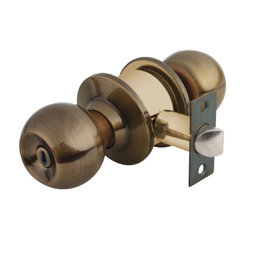 [A307125] Cerradura de pomo tipo esfera, laton antiguo (recamara) caja