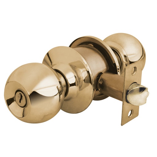 [A307103] Cerradura de pomo tipo esfera, laton brillante (baño) blister