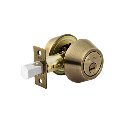 [T43597] Cerrojo llave-llave latón antiguo, llave de puntos, Hermex - Pag 779, 798