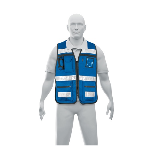 [T14670] Chaleco brigadista con cintas reflejantes, color azul rey - Pag 453