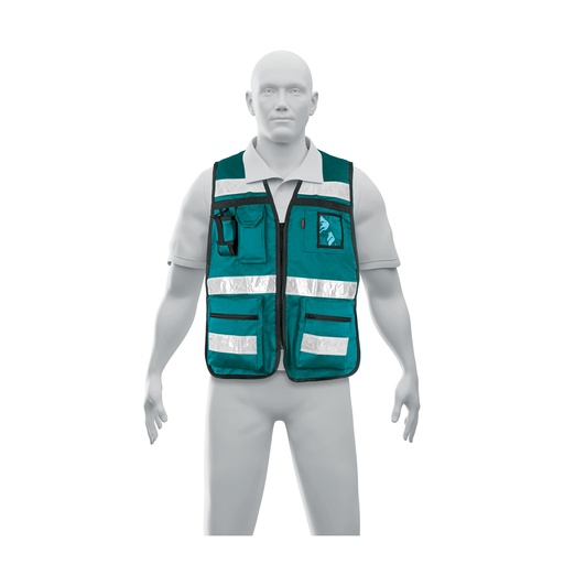 [T14664] Chaleco brigadista con cintas reflejantes, color verde - Pag 453