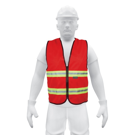 [T15417] Chaleco de seguridad rojo alta visibilidad con cierre - Pag 452