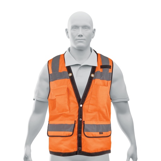 [T13479] Chaleco seguridad reforzado naranja con bolsas, M, Expert - Pag 452