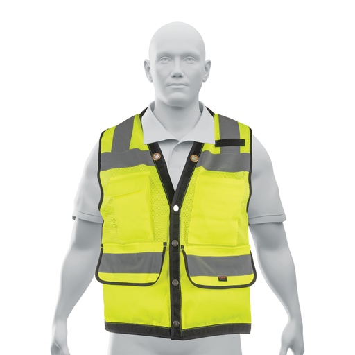 [T13482] Chaleco seguridad reforzado verde con bolsas, M, Expert - Pag 452