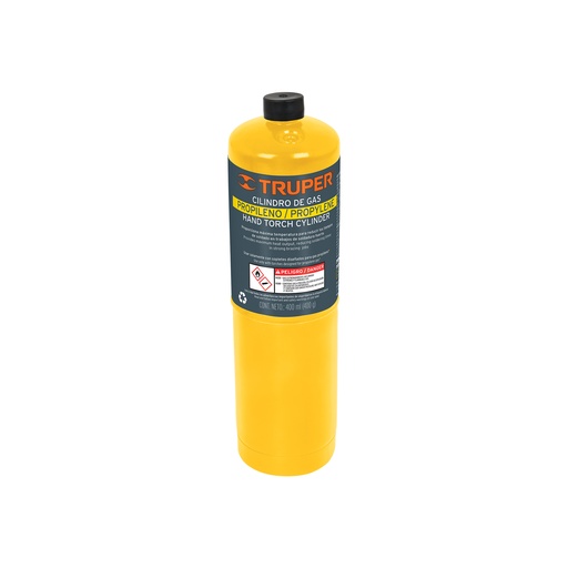 [T11914] Cilindro de gas propileno de 400g, amarillo, Truper - Pag 486