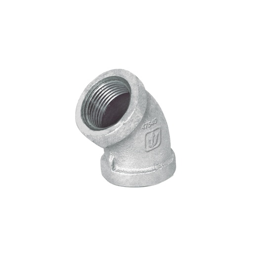 [T47540] Codo 45° acero galvanizado de 3/4', Foset - Pag 708