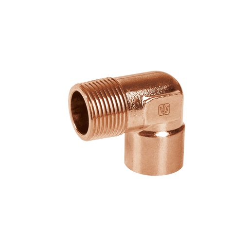 [T49647] Codo 90° de cobre, rosca exterior 1/2', Foset - Pag 711