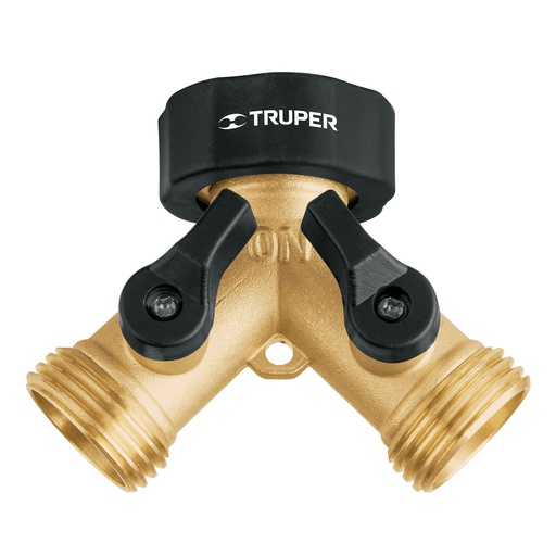 [T10375] Conector 'Y' 3/4' latón sólido con tuerca móvil p/manguera - Pag 235