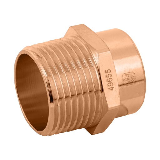[T49655] Conector de cobre, rosca exterior 1', Foset - Pag 712