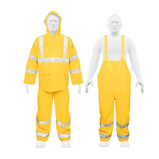 [T18416] Conjunto impermeable doble capa amarillo con reflejante, M - Pag 458