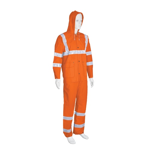 [T17407] Conjunto impermeable doble capa naranja con reflejante, CH - Pag 458