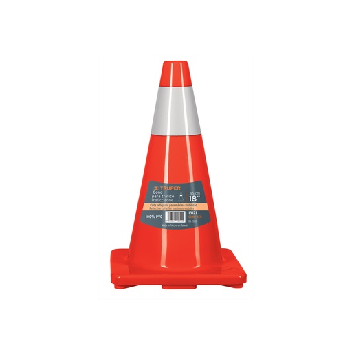 [T13121] Cono de precaución de 45 cm de PVC con reflejante, Truper - Pag 463