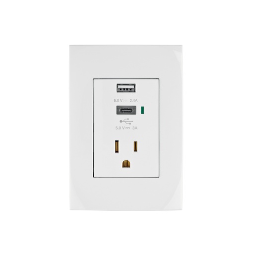[T48313] Contacto 2polos + tierra con 2 puertos USB, Oslo, blanco - Pag 525