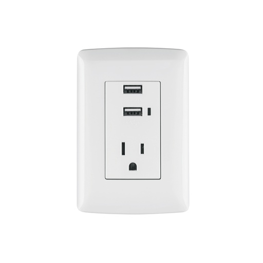 [T48065] Contacto aterrizado + 2 puertos USB, blanco, línea Italiana - Pag 521