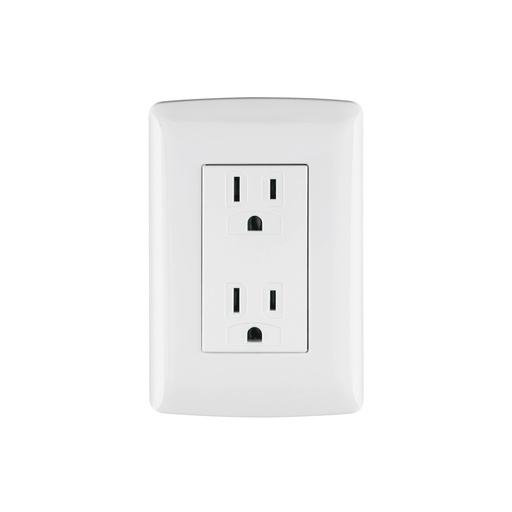 [T48130] Contacto dúplex aterrizado, color blanco, línea Italiana  - Pag 521