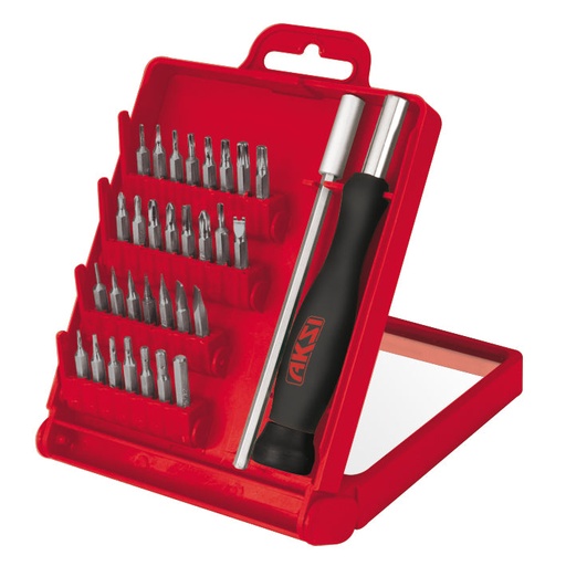 [A114101] Desarmador de joyero (30 puntas, desarmador y estuche) Cab Giratoria
