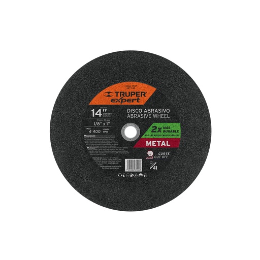 [T11567] Disco Tipo 41 de 14' x 3 mm para corte de metal, Expert - Pag 188