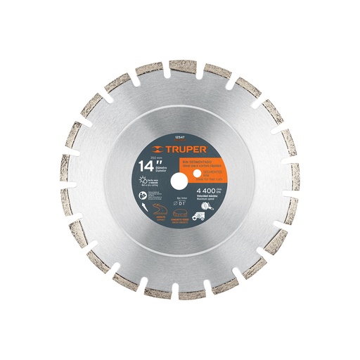 [T12547] Disco de diamante de 14' x 2.8 mm corte asfalto y concreto - Pag 185