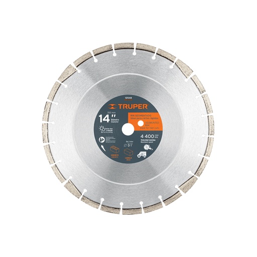 [T12548] Disco de diamante de 14' x 2.8 mm corte ladrillo y concreto - Pag 185