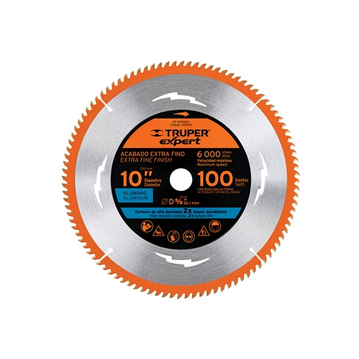 [T100109] Disco sierra 10' p/aluminio, 100 dientes centro 5/8', Expert - Pag 182