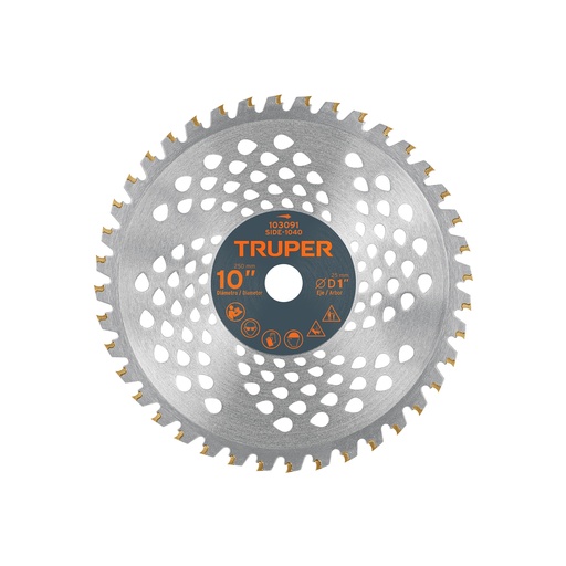 [T103091] Disco sierra 10' p/desbrozadora, 40 dientes, Truper - Pag 182, 352