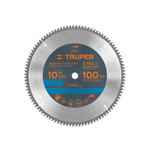 [T18313] Disco sierra 10' para aluminio, 100 dientes centro 5/8' - Pag 182