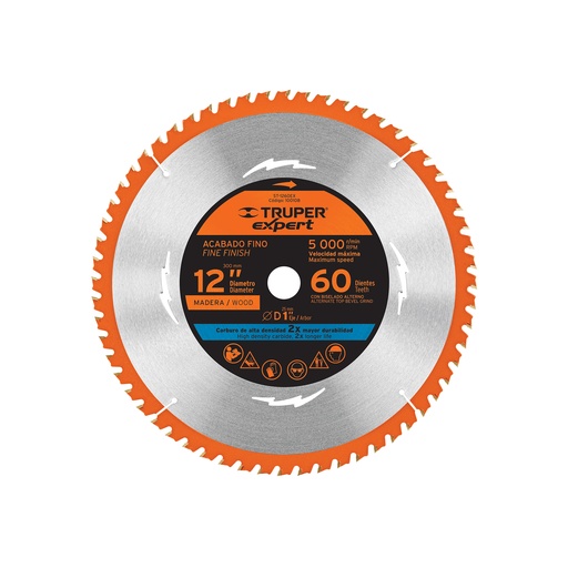 [T100108] Disco sierra 12' para madera, 60 dientes centro 1', Expert - Pag 182
