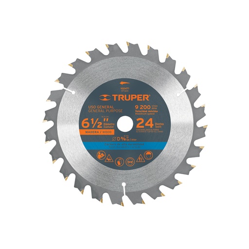 [T102471] Disco sierra 6-1/2' p/madera, 24 dientes con centro 5/8' - Pag 183, 340