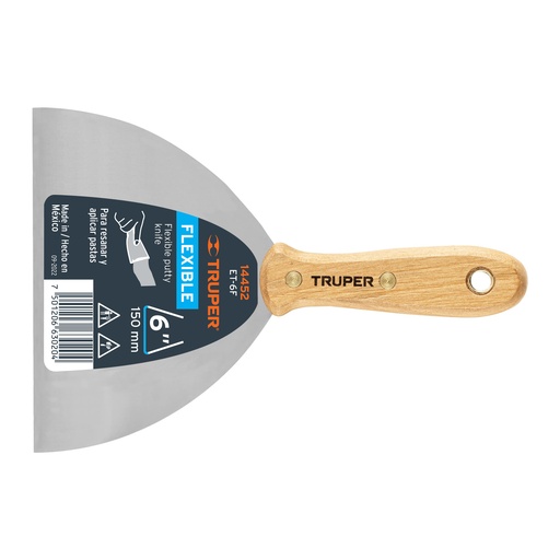 [T14452] Espátula flexible 6' con mango de madera, Truper - Pag 200