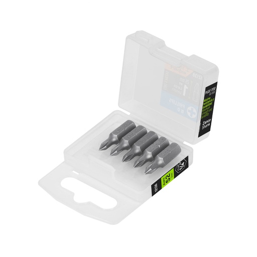 [T12138] Estuche con 5 puntas de cruz PH0 largo 1', Truper Expert - Pag 419