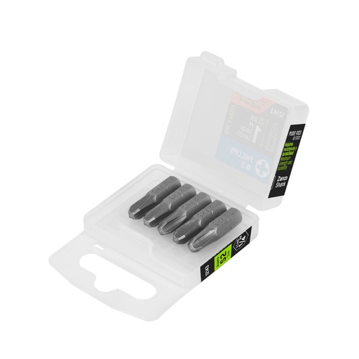 [T12143] Estuche con 5 puntas de cruz PH3 largo 1', Truper Expert - Pag 419