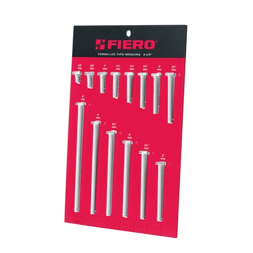 [T55896] Exhibidor Fiero con tornillos tipo máquina, 1/4' - Pag 762, 812