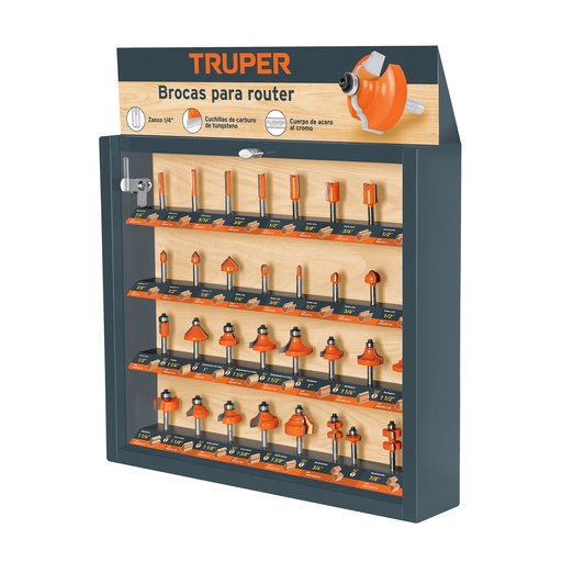 [T55218] Exhibidor con 30 brocas para router, Truper - Pag 83